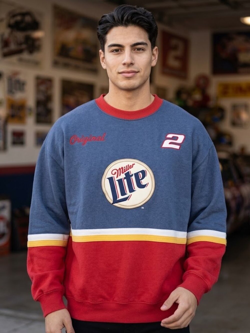 Vintage 90s Rusty Wallace Miller Lite NASCAR Sweatshirt (XL)